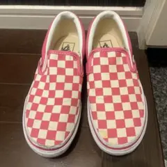 [値下げ]Vans ピンクチェッカー スリッポン　23.5cm