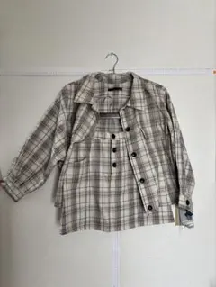 Heather チェック柄カジュアルジャケットパンツのセットアップ