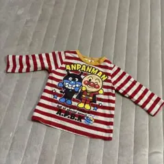 アンパンマン 長袖Tシャツ 赤白ストライプ