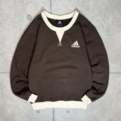 old adidas　スウェット　前V　ガゼット　パフォーマンスロゴ　太リブ