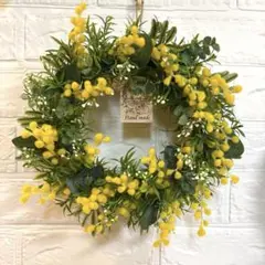 No.157 春のミモザリース　フラワーリース