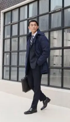 ORIHICAビジネスネイビー ダウンジャケット18000→