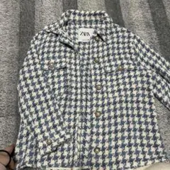 ZARA チェック柄ツイードジャケット M