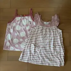 女の子キッズ トップ ス2枚セット ピンク系のサムネイル