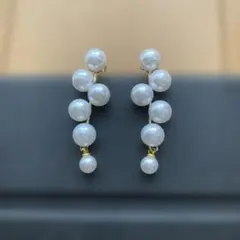 ホワイトパール ゴールド ドロップピアス