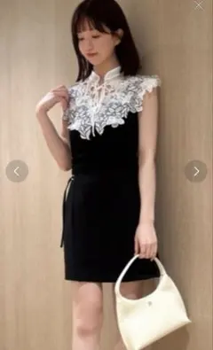 snidel レースカラーノースリニット