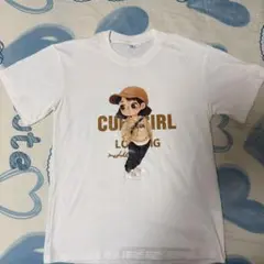 CUTE GIRL プリント 半袖 Tシャツ ホワイト S