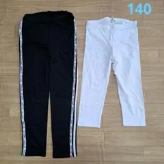 140　H&M　ラブトキ　女の子　レギンス　黒　白