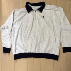 U.S.PORO.ASSN ポロアッスン　ハーフジップ　スウェット　Lサイズ