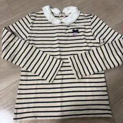 美品　ストライプ柄長袖カットソー　ミキハウス　140 春