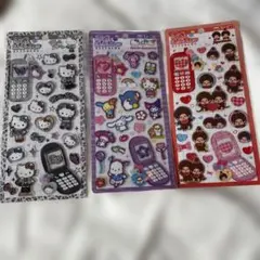 【新品・未使用】平成はっぴーフォン　シール　サンリオ　キティ　モンチッチ　3枚