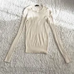 ドゥロワー 18Gカシミアシルクリブクルーネックニット サイズ2