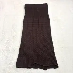 センスオブプレイス◆クロシェニットスカート/ロング丈 ウエストゴム 2way