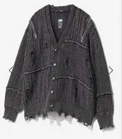 HARE BIGダメージZIPカーディガン ブラックのサムネイル