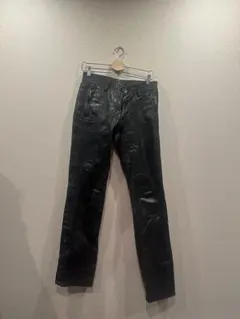 5351 ブラックレザー スキニーパンツ