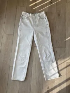 GU デニムパンツ ハイウエスト ストレート ホワイト M