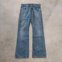 リーバイス527 Levis W30 フレア ブーツ 青 古着 ヒゲ 23446
