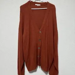 SUGGESTION オレンジ Vネック カーディガン Lサイズのサムネイル
