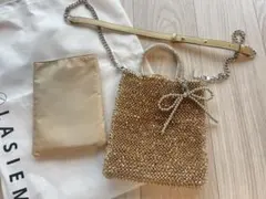 【美品】LASIEM ワイヤーバッグ ゴールドのサムネイル