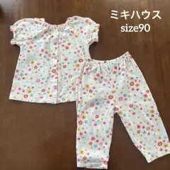 ミキハウス　パジャマ 90 女の子　花　半袖