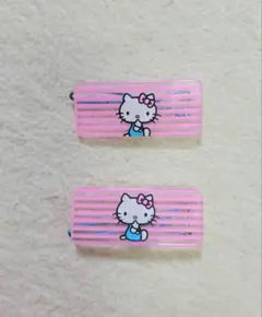 ハローキティ ストライプヘアクリップ　昭和　レトロのサムネイル