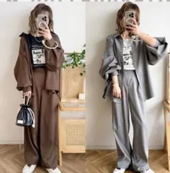 しまむら アクアイスト エマ セットアップ グレー