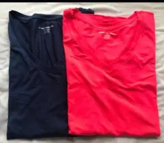 アマゾンエッセンシャル Tシャツ テックウェア Vネック レディース 2枚組 M