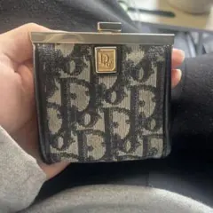 美品　ヴィンテージ　Christian Diorトロッター柄 がま口コインケース