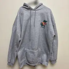 キャラクター印刷 グレー パーカー