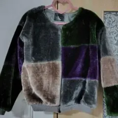 パッチワークファーコート