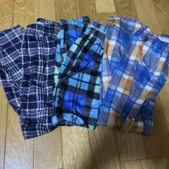 130cm チェック柄　スパッツタイプ　薄手　パンツ　長ズボン　3枚セット