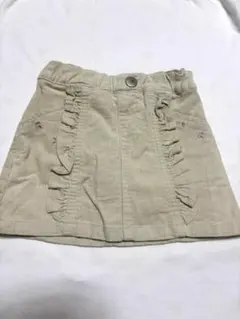 プティマイン　ベージュ フリル付き パンツ付きスカート