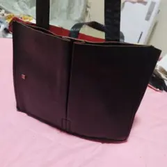 バリー本革　ダークブラウン レザー トートバッグ