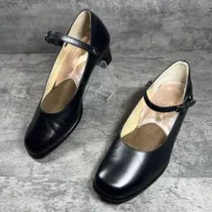 【コンフォートクリニック】（22.5）コンフォートパンプス ストラップ ブラック