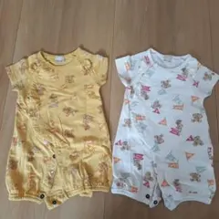 petit main　2way クマ柄ロンパース 2点セット