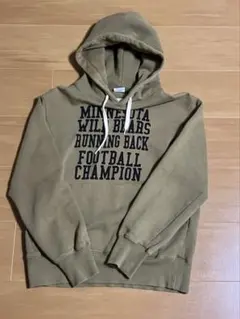 Champion パーカー　80s カーキ　太紐　フード　古着　ヴィンテージ