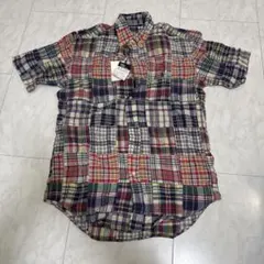 希少 90's 新品 ラルフローレン マドラスチェック パッチワークシャツ