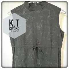 美品K.T kiyoko takaseノースリーブワンピース／黒／レース刺繍/M