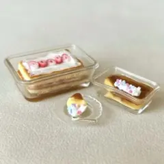 ＊ミニチュア＊ スコップケーキ　スコッププリン　セット　フェイクスイーツ