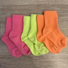 キッズ　ネオンカラー　靴下　おしゃれ　可愛い　派手　3点セット 18-20cm
