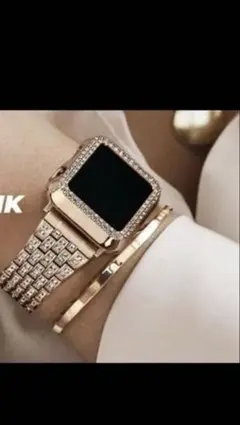 Apple Watch バンド キラキラ　ローズゴールド