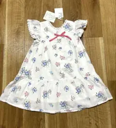 【新品未使用】apres les cours 花柄 フリル ワンピース 90