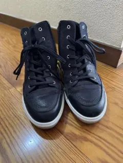 fitfitハイカットスニーカー　ブラックネイビー24.5