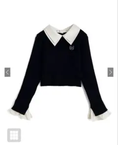 GRL 2Wayダブルカラーケーブル編みニットトップス[k9395i]