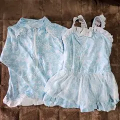 アナと雪の女王デザイン 水着ラッシュガードセット　110cm