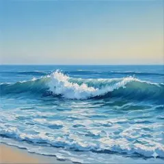 波　絵画　油絵 Amazon | 夕暮れ時の大きな波 数字油絵 壮大な背景超リアルな