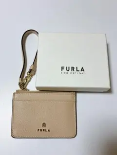 1773　FURLA　フルラ　パスケース　ピンクベージュ　カメリア　極美品