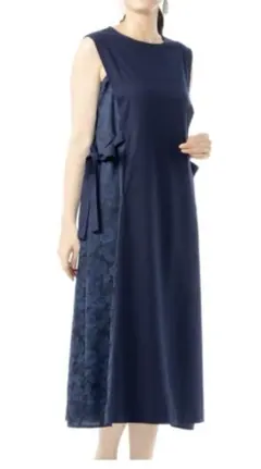 新品　アナトリエ　異素材コンビ　楽ちんロングワンピース　Lのサムネイル