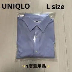 ✨美品✨UNIQLO メンズ 長袖シャツ ライトブルー チェック柄 Lのサムネイル