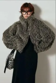 新品エシカESICAミックスシープファースタンドブルゾン